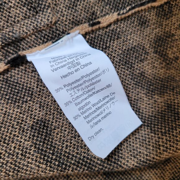 J Crew Tan and Black Animal Print Sweater Long Coat Cardigan Size XS - Picture 6 of 6